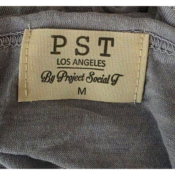 PST Los Angeles Short Sleeve VNeck Brushed Cotton TShirt Womens Size M Purple - Picture 6 of 7